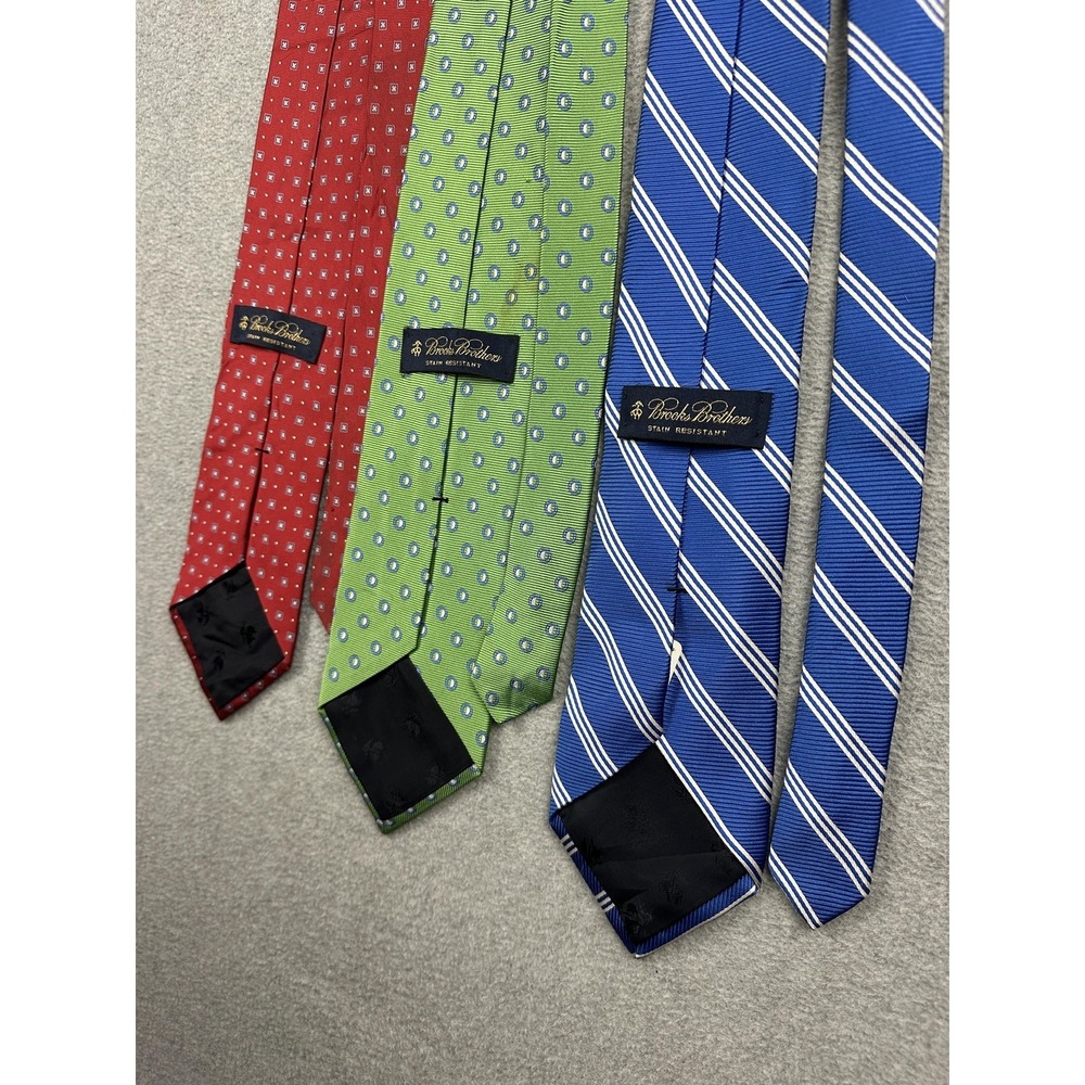 Brooks Brothers Stain Resistant Tie Lot Mens One Size Multicolor Silk USA READ